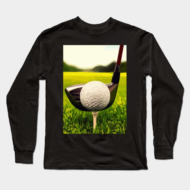 Golf Ball Tee Off Long Sleeve T-Shirt by maxcode